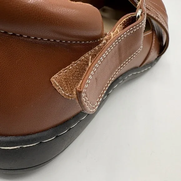 Unbranded Mary Jane Shoes Women's Size 8 Brown Faux Leather Zip & Loop Flat - Picture 8 of 10